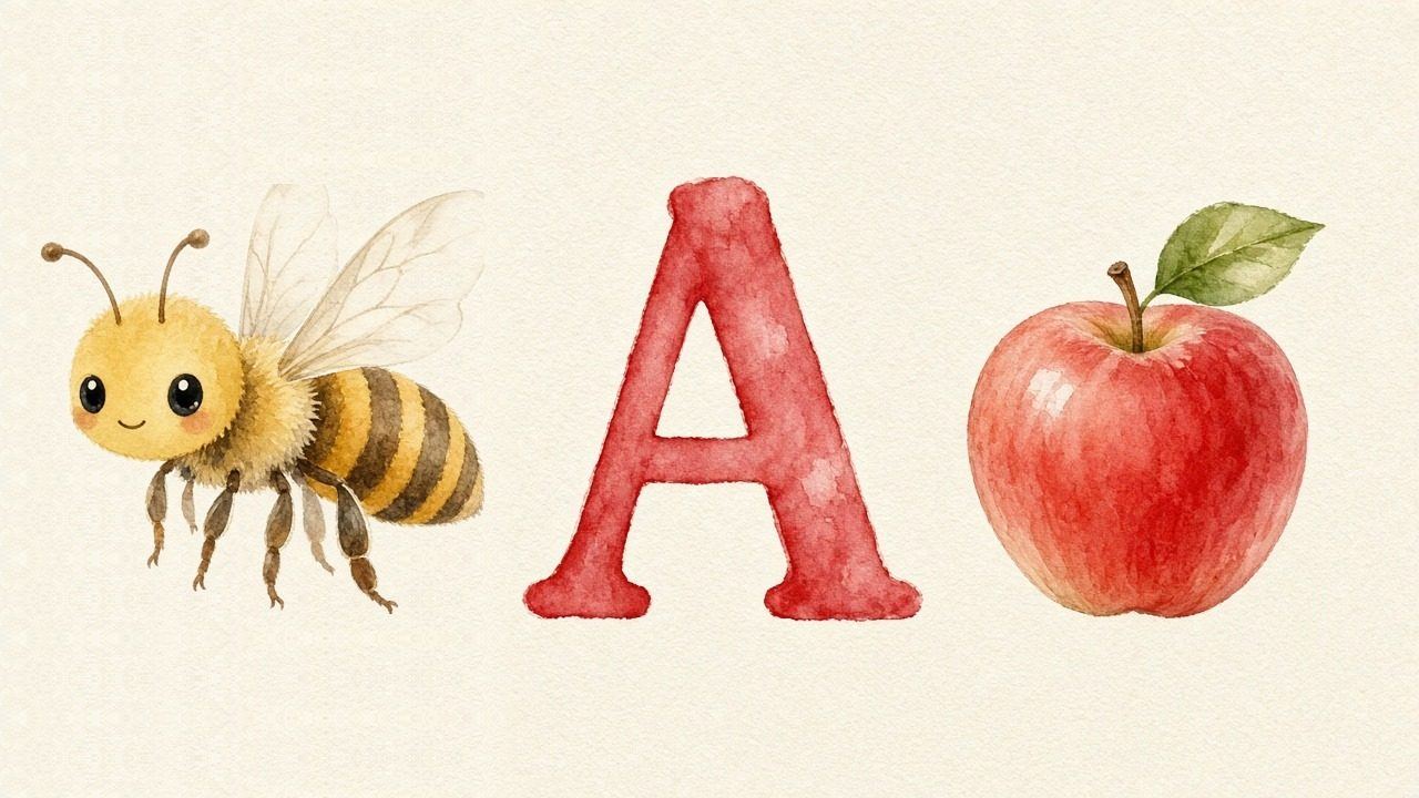 De bij (Arı), de letter A, A van de appel