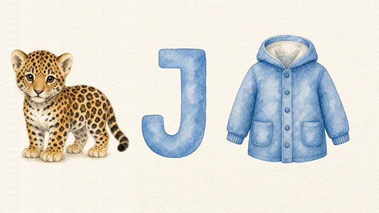 De jaguar (Jaguar), de letter J, J van de jas
