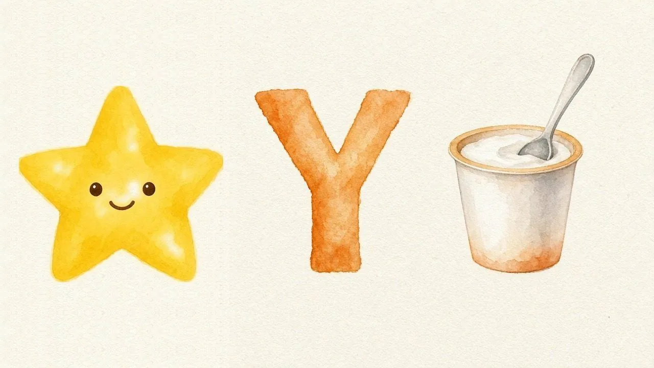 De ster (Yıldız), de letter Y, Y van de yoghurt