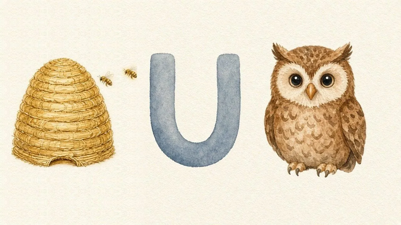 De bijenkorf (Ul), de letter U, U van de uil
