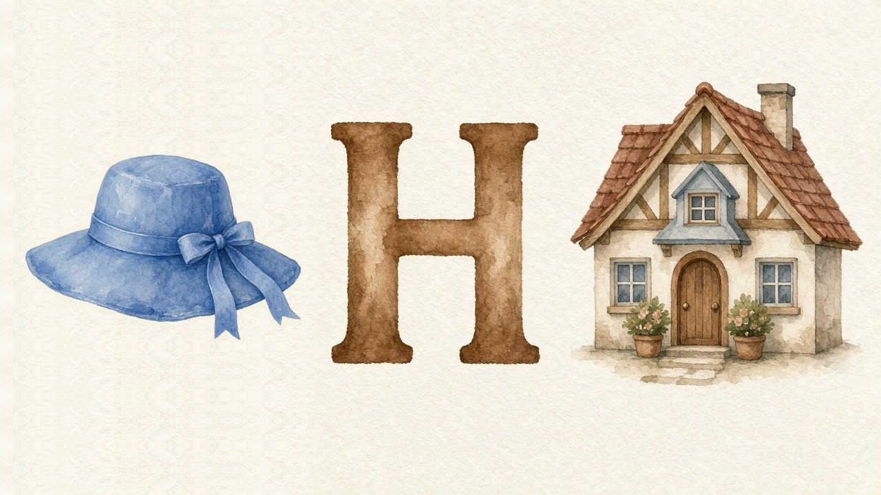De hoed (Hat), de letter H, H van het huis