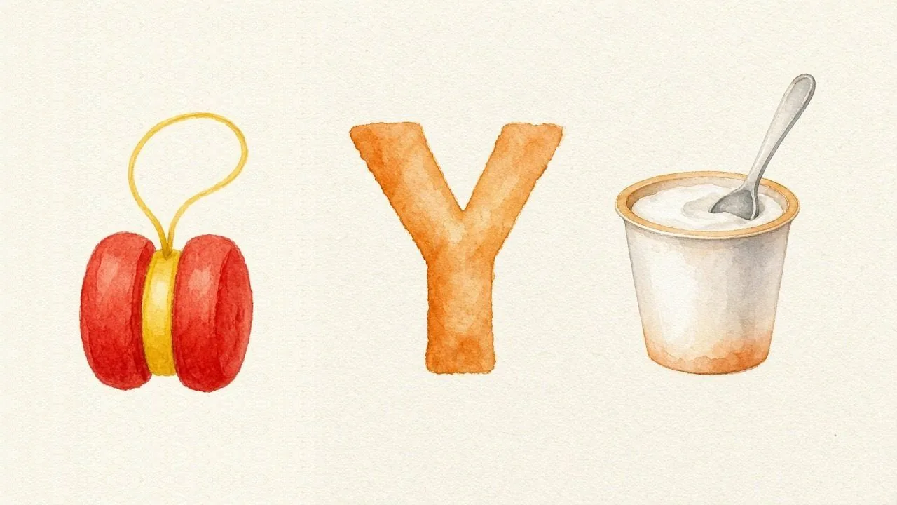 De jojo (Yo-yo), de letter Y, Y van de yoghurt
